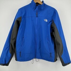 The North Face Chromium Men XL Soft Shell Thermal Fleece Lined Coat Blue/Gray